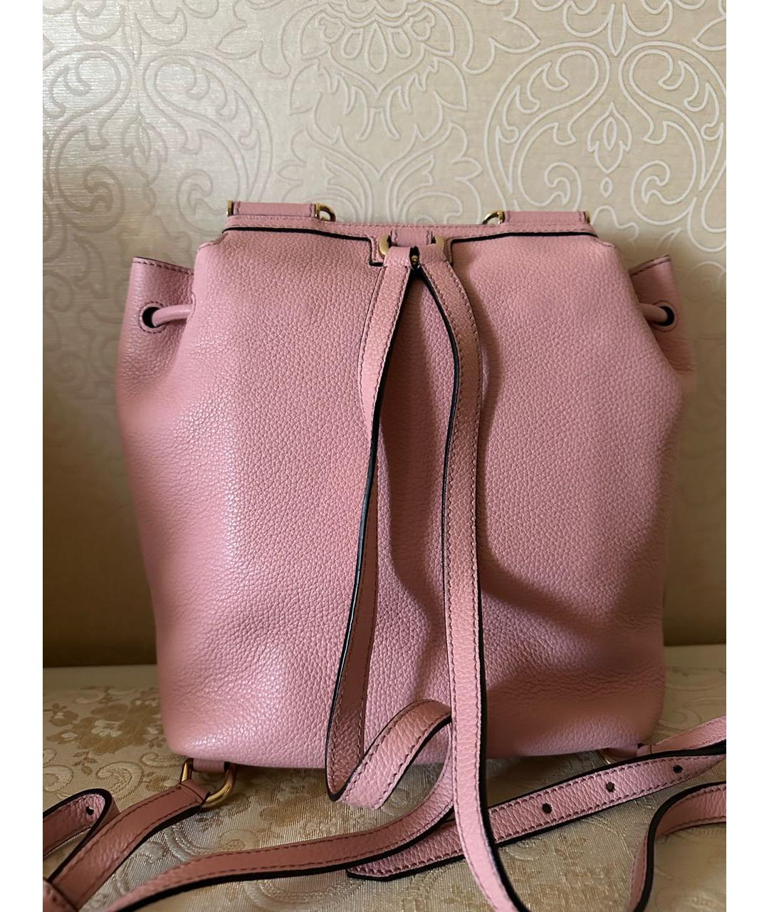 DOLCE&GABBANA Розовый кожаный рюкзак, фото 2