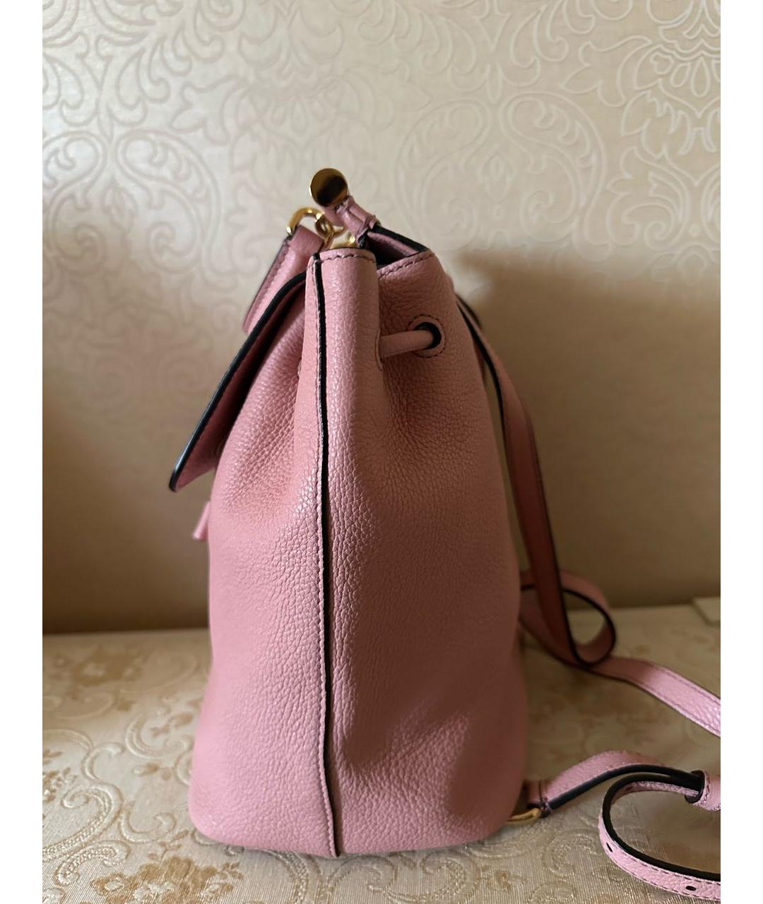 DOLCE&GABBANA Розовый кожаный рюкзак, фото 3