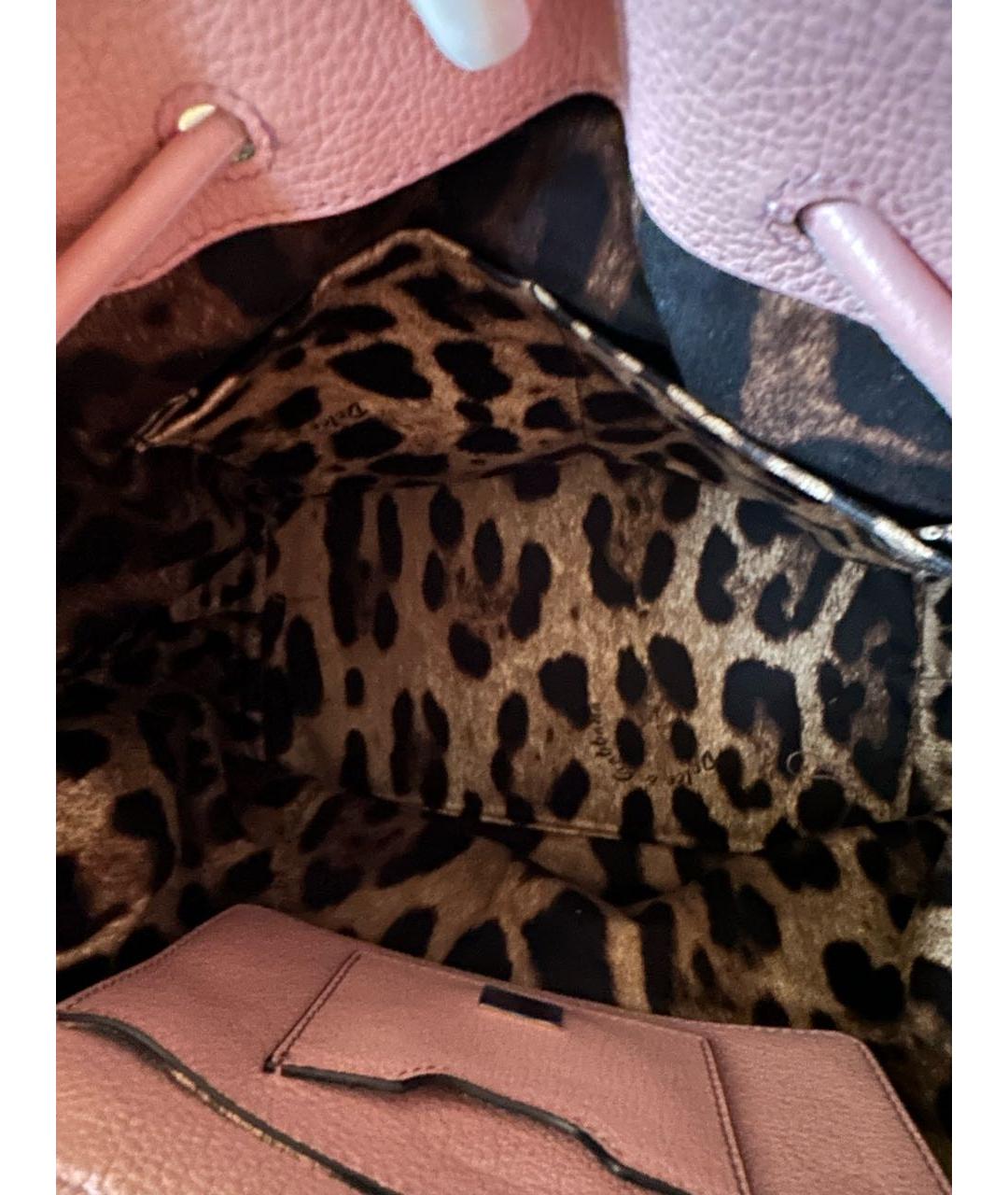 DOLCE&GABBANA Розовый кожаный рюкзак, фото 5