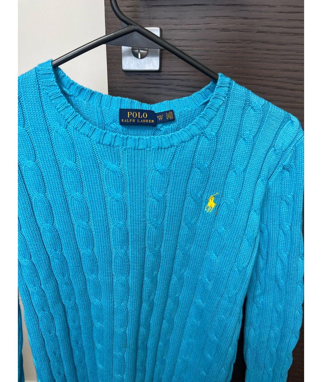 POLO RALPH LAUREN Голубой хлопковый джемпер / свитер, фото 2