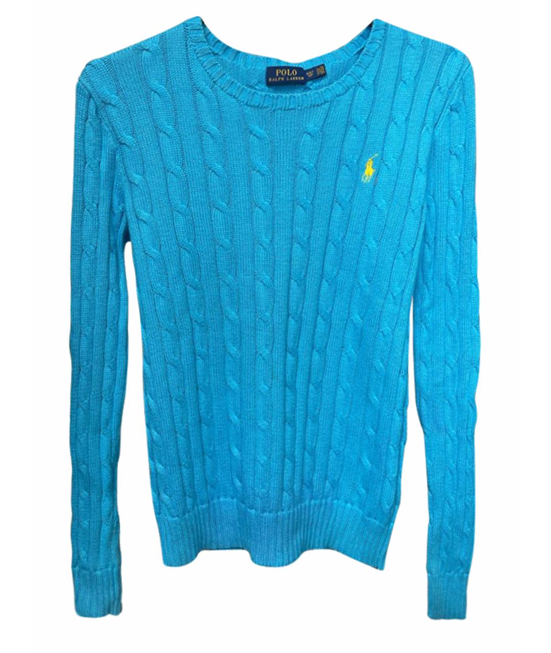 POLO RALPH LAUREN Голубой хлопковый джемпер / свитер, фото 1
