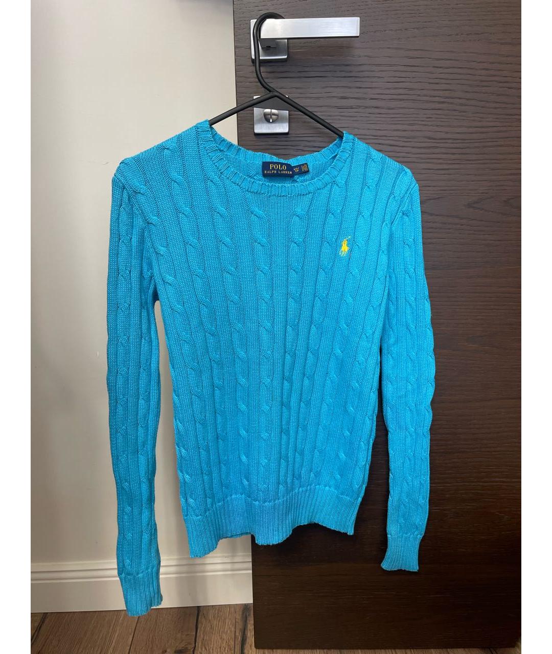 POLO RALPH LAUREN Голубой хлопковый джемпер / свитер, фото 4