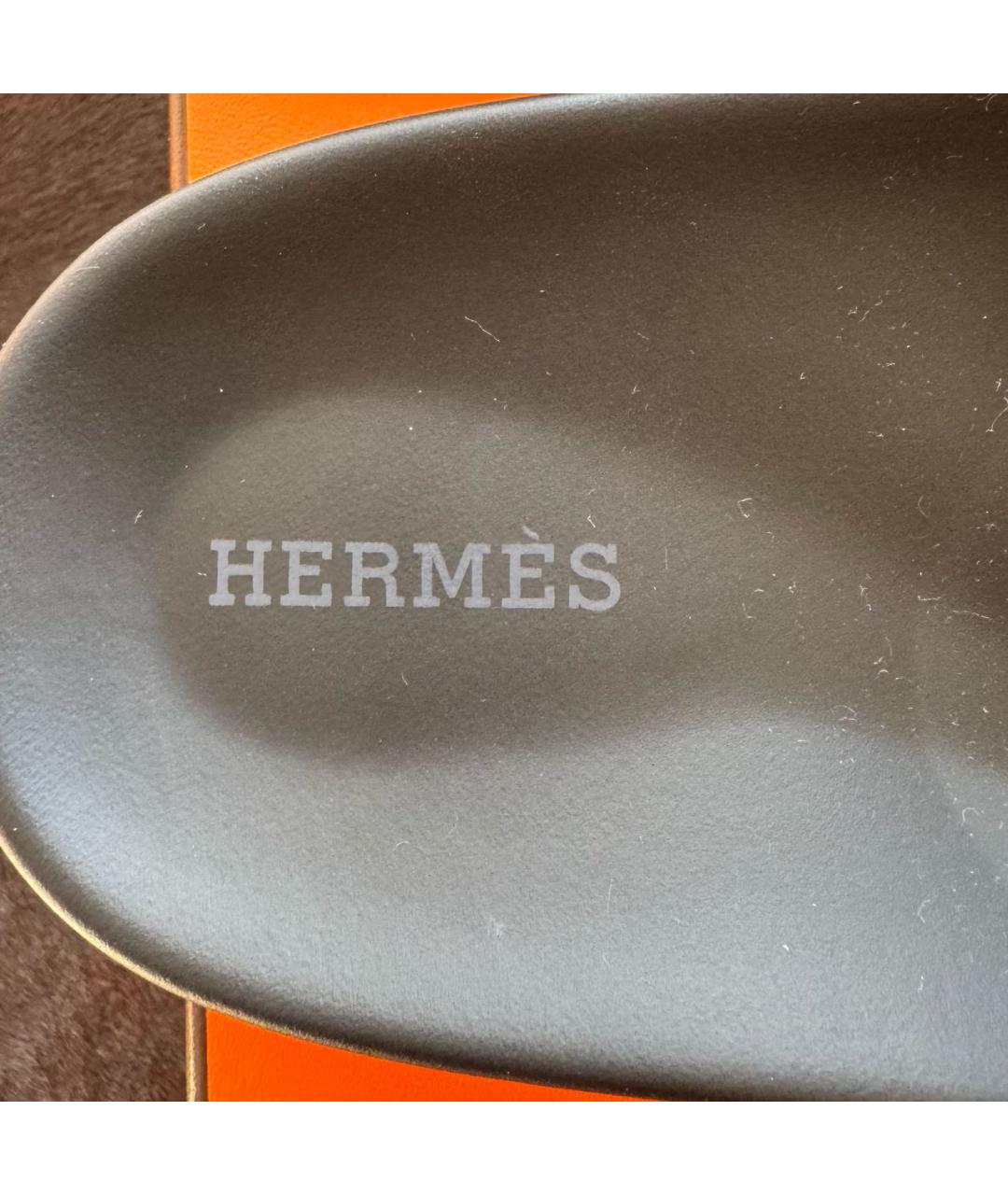 HERMES PRE-OWNED Серые текстильные сандалии, фото 5