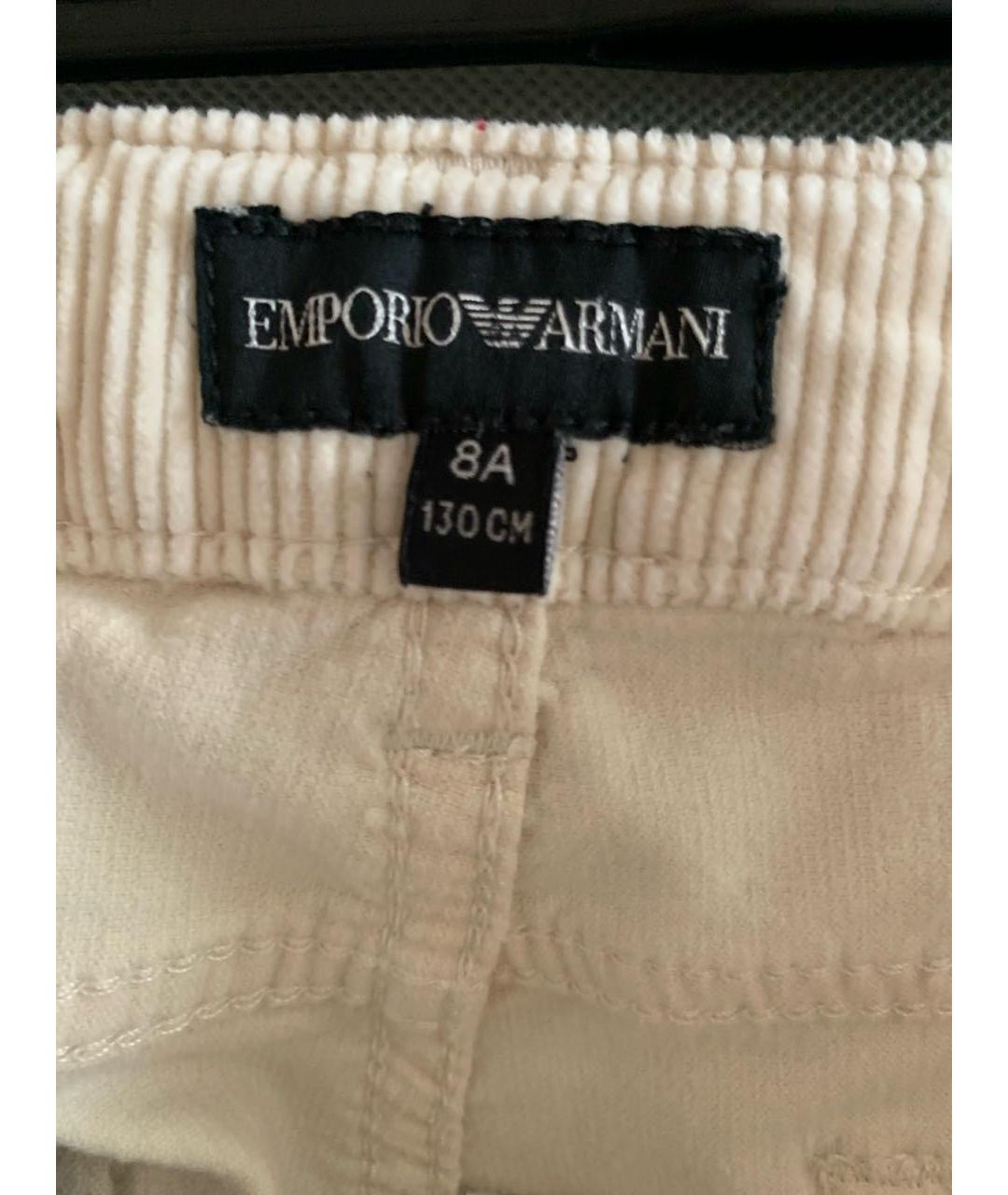 EMPORIO ARMANI KIDS Бежевые хлопковые брюки и шорты, фото 5