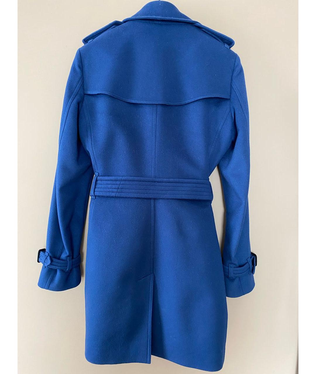 BURBERRY Темно-синее шерстяное пальто, фото 2