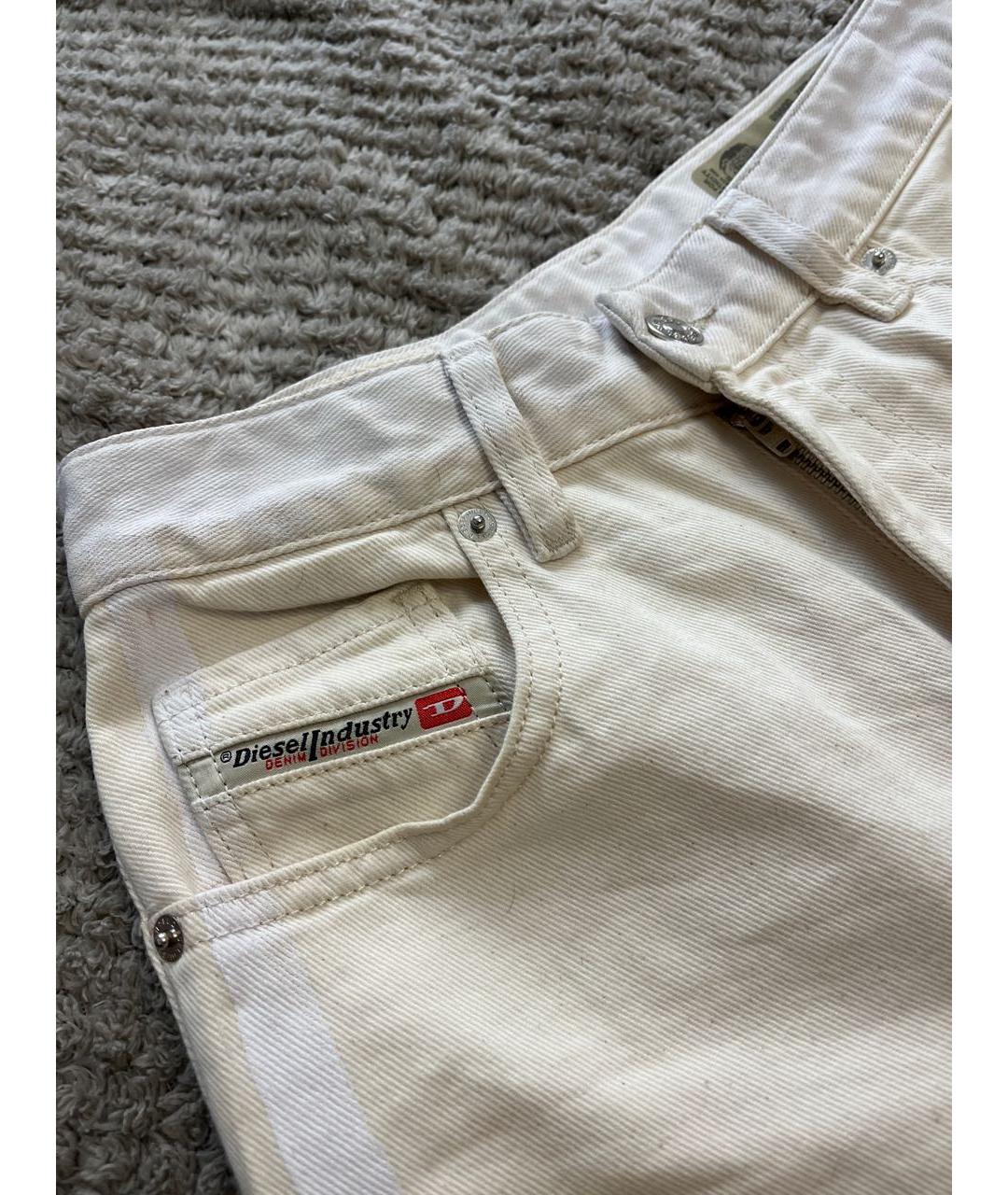 DIESEL Бежевые хлопковые прямые джинсы, фото 4