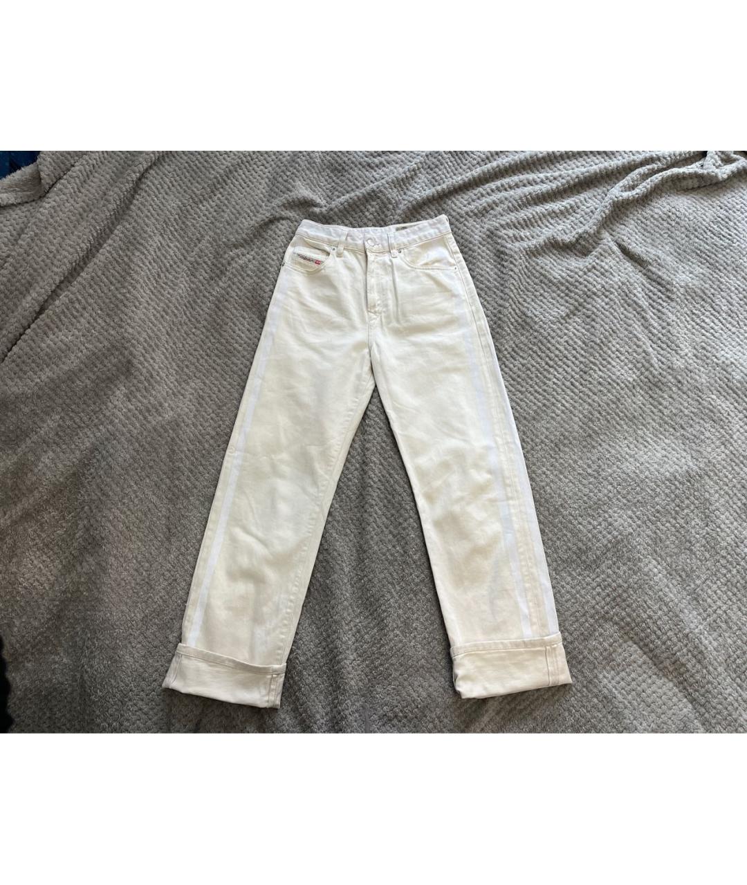 DIESEL Бежевые хлопковые прямые джинсы, фото 9