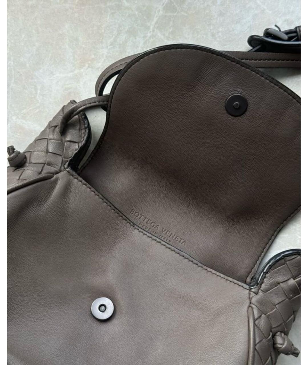 BOTTEGA VENETA Коричневая кожаная сумка с короткими ручками, фото 5