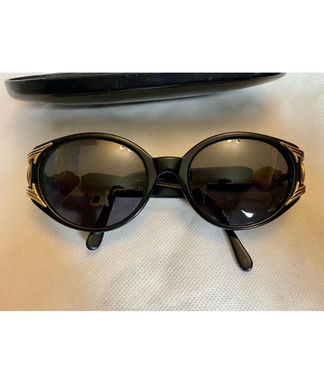 FENDI Черные пластиковые солнцезащитные очки, фото 9