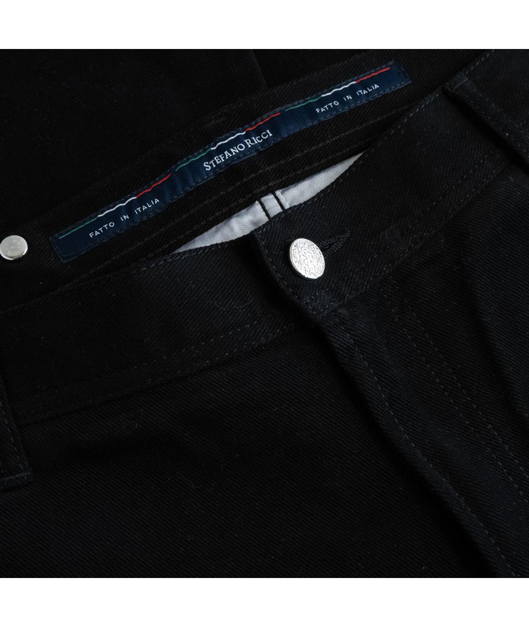 STEFANO RICCI Черные хлопковые прямые джинсы, фото 3