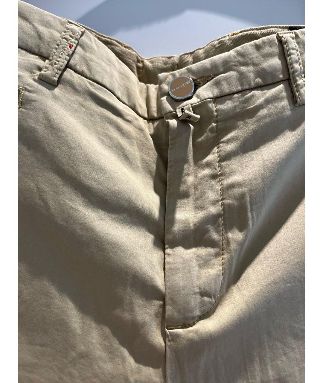 KITON Бежевые хлопко-эластановые брюки чинос, фото 3