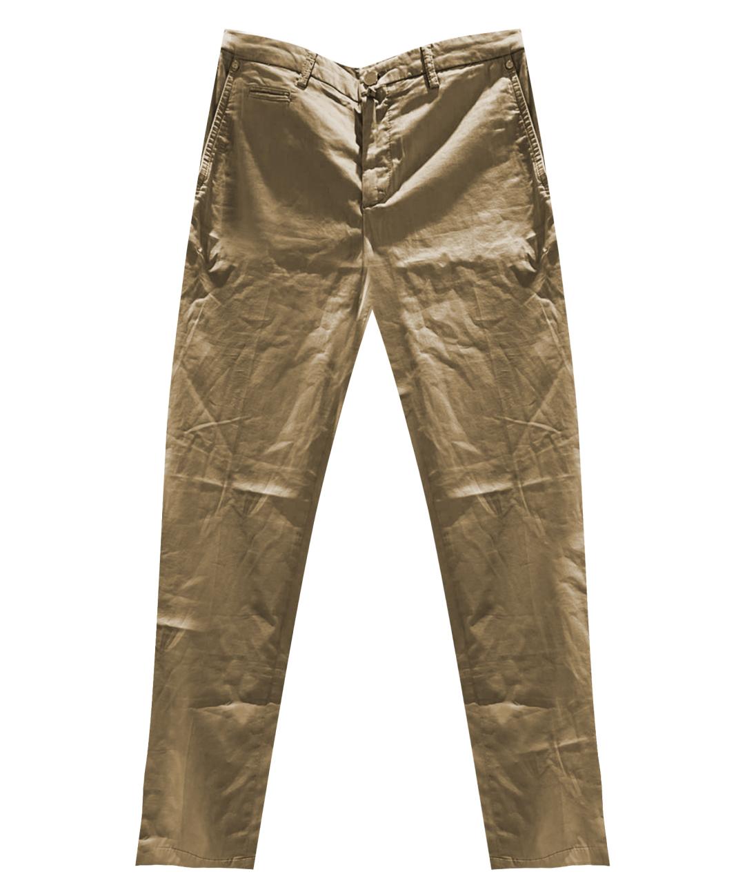 KITON Бежевые хлопко-эластановые брюки чинос, фото 1