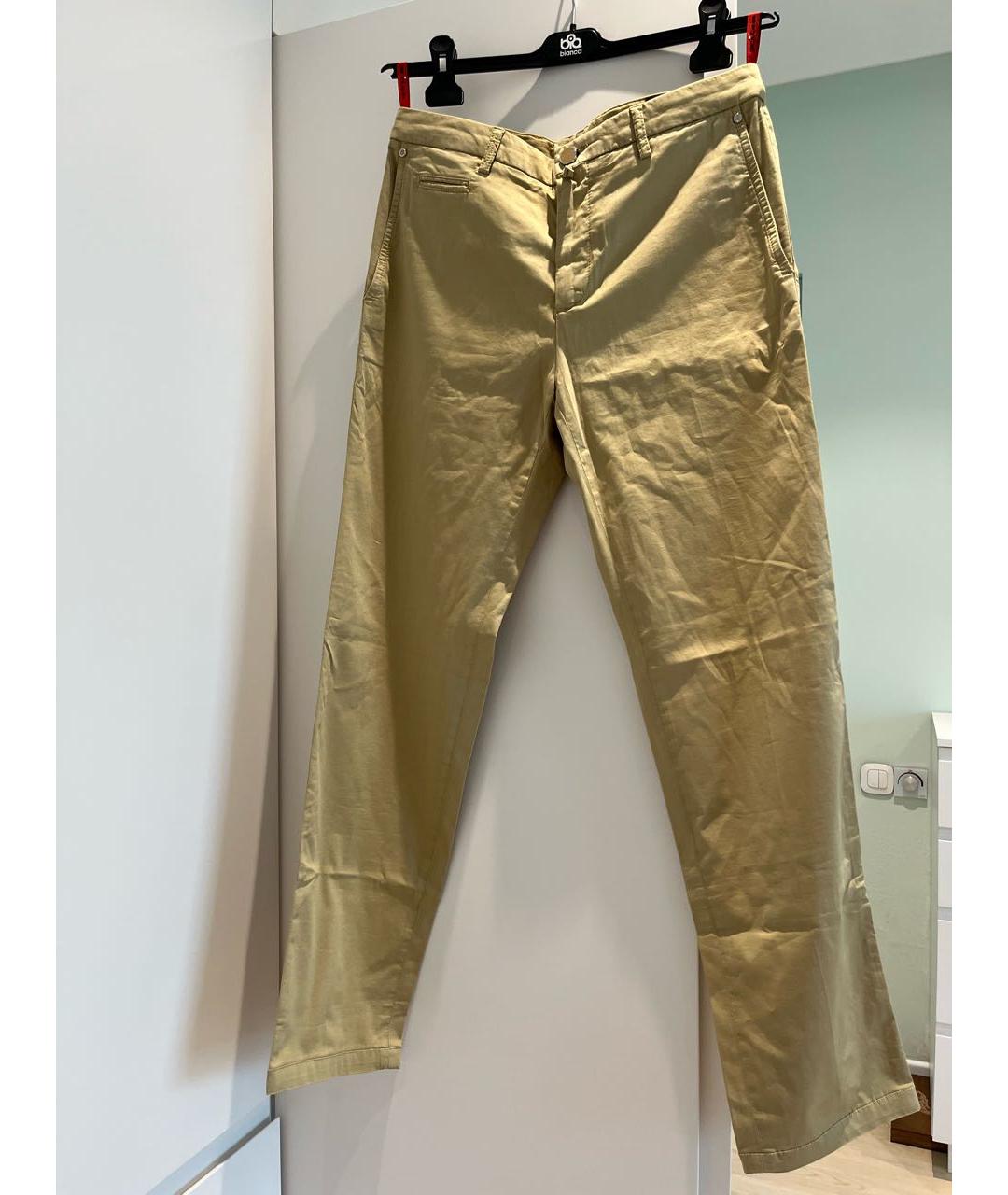 KITON Бежевые хлопко-эластановые брюки чинос, фото 5