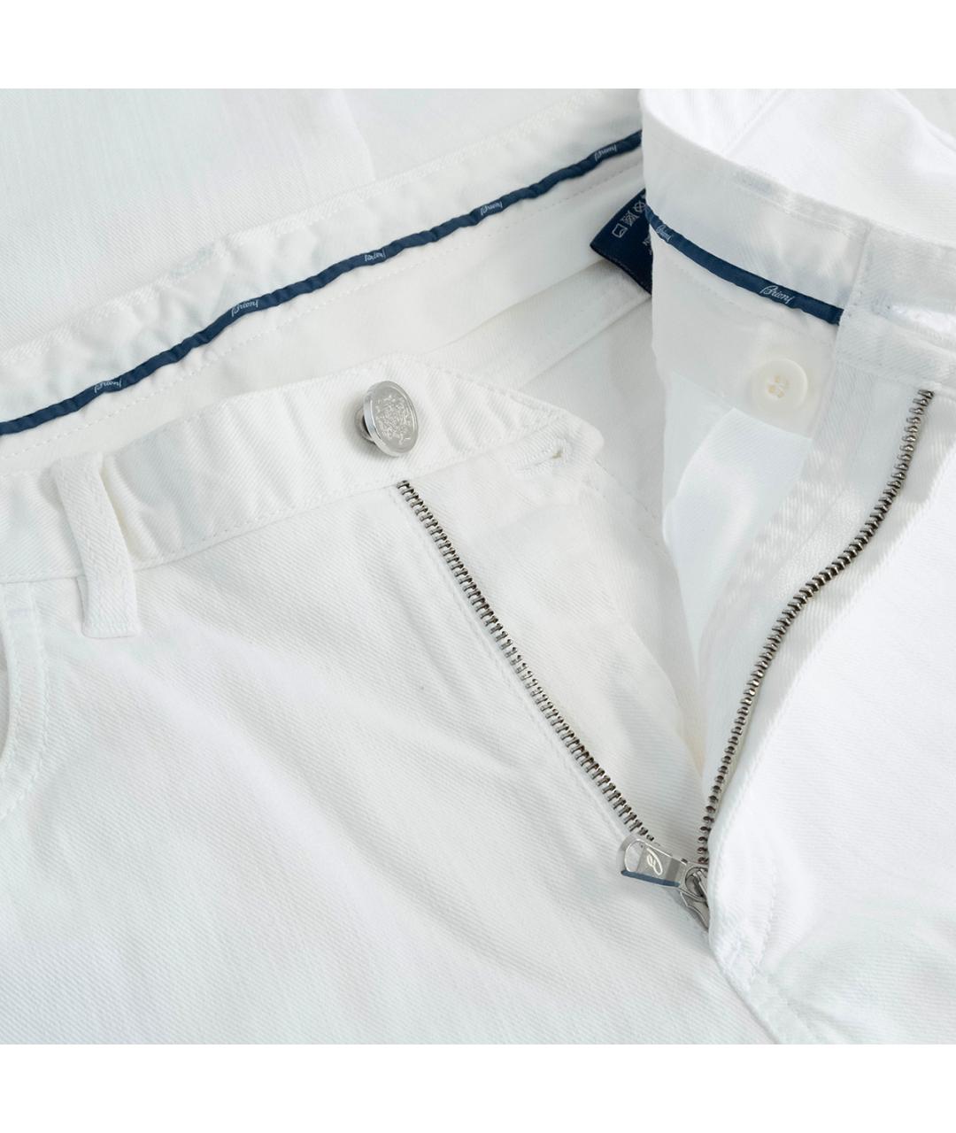 BRIONI Белые хлопковые прямые джинсы, фото 4
