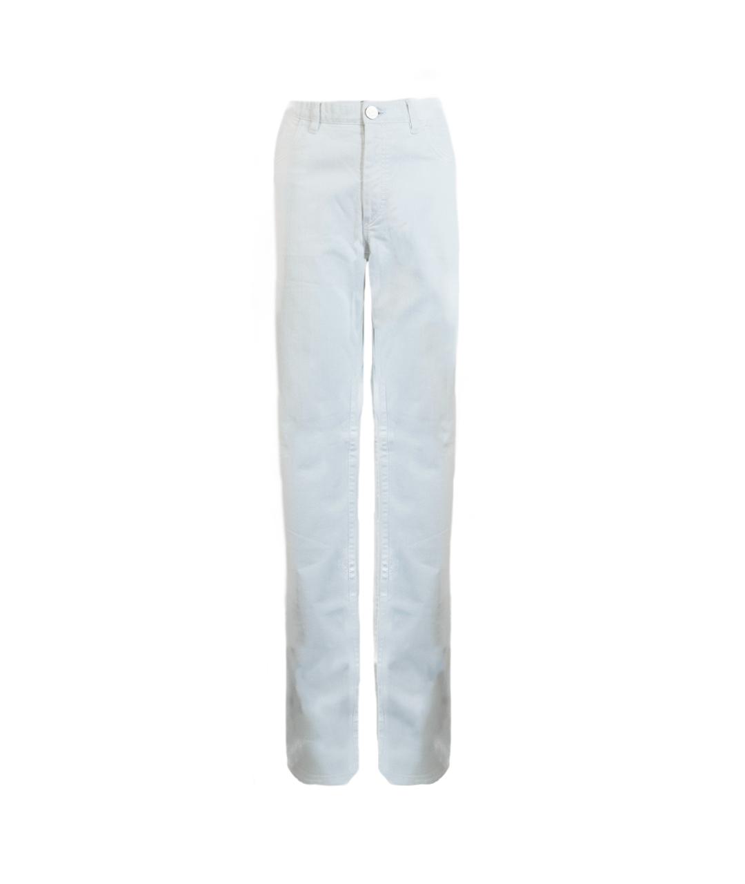 BRIONI Белые хлопковые прямые джинсы, фото 1