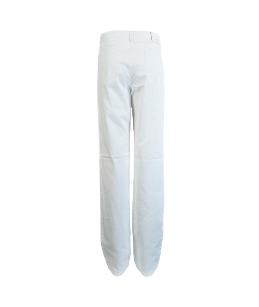 BRIONI Белые хлопковые прямые джинсы, фото 2