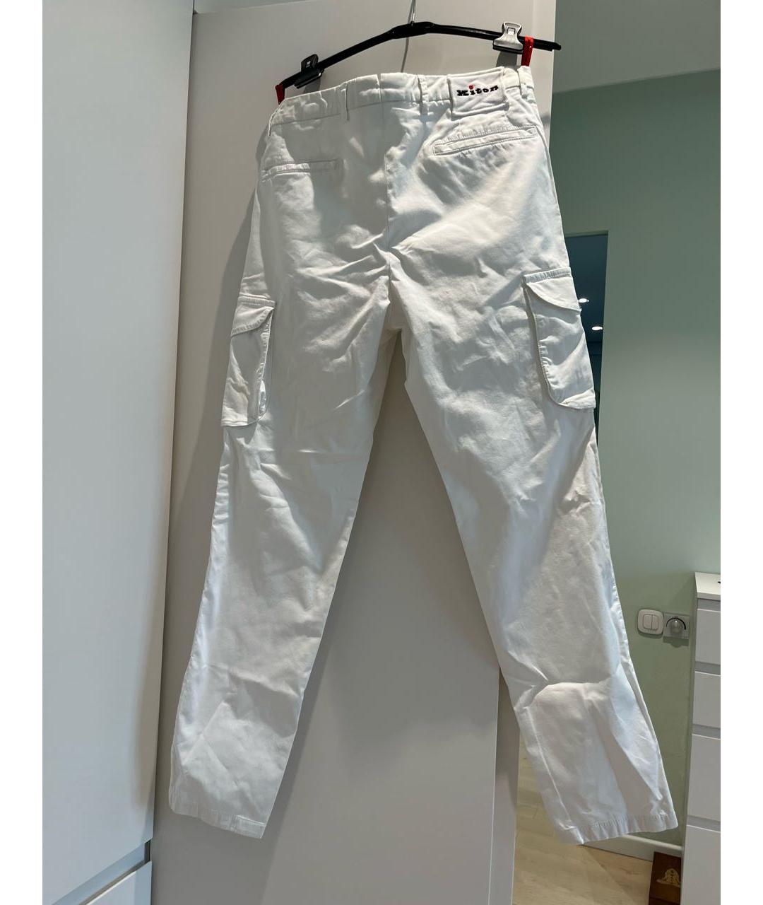 KITON Белые хлопковые брюки чинос, фото 2