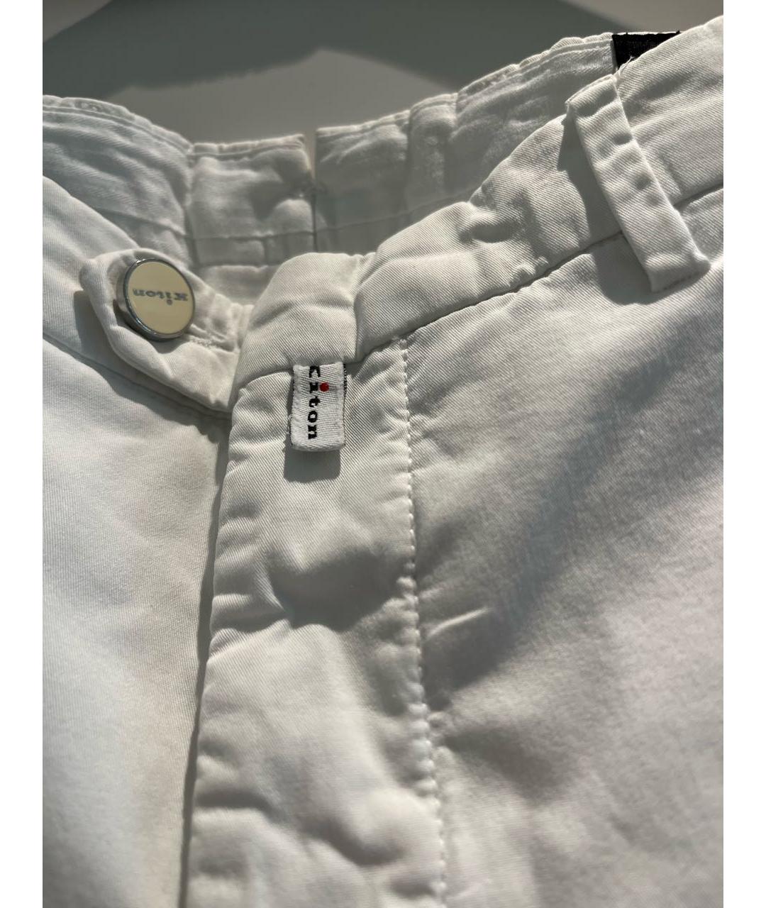 KITON Белые хлопковые брюки чинос, фото 3