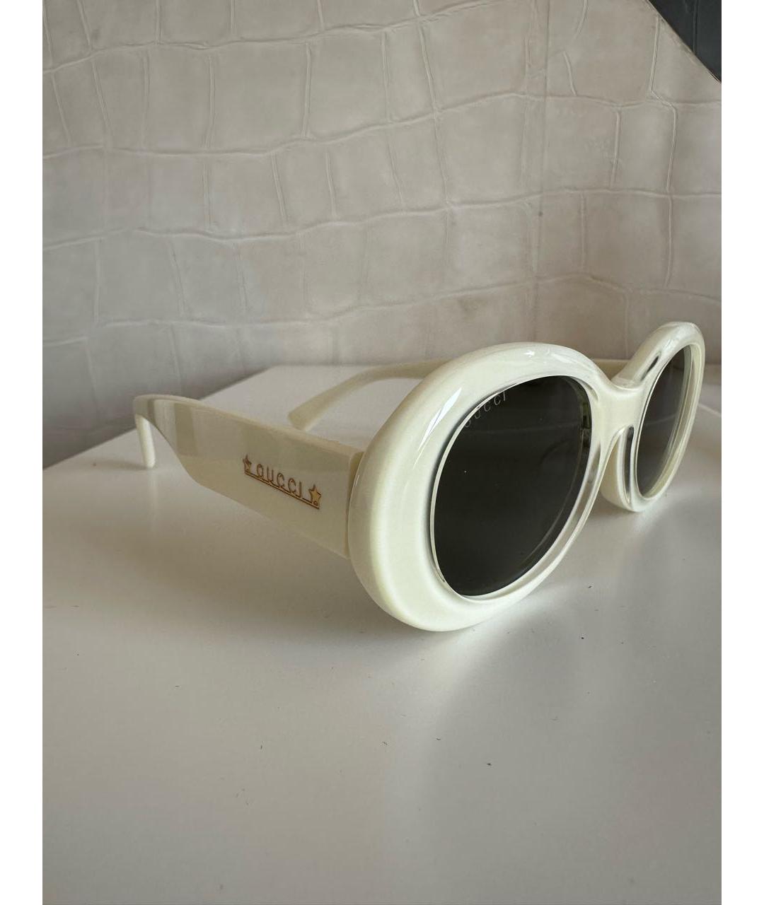 GUCCI Белые пластиковые солнцезащитные очки, фото 3