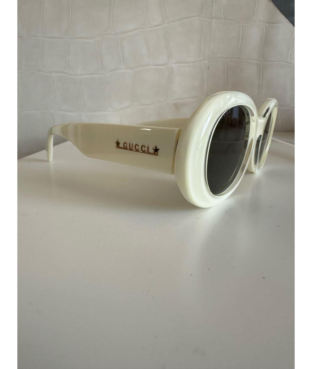 GUCCI Белые пластиковые солнцезащитные очки, фото 2