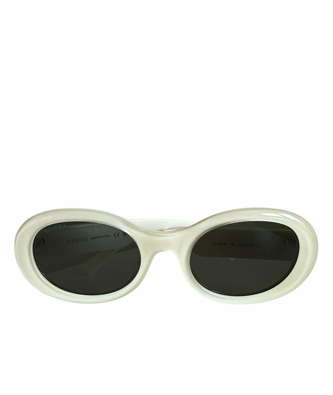 GUCCI Белые пластиковые солнцезащитные очки, фото 1