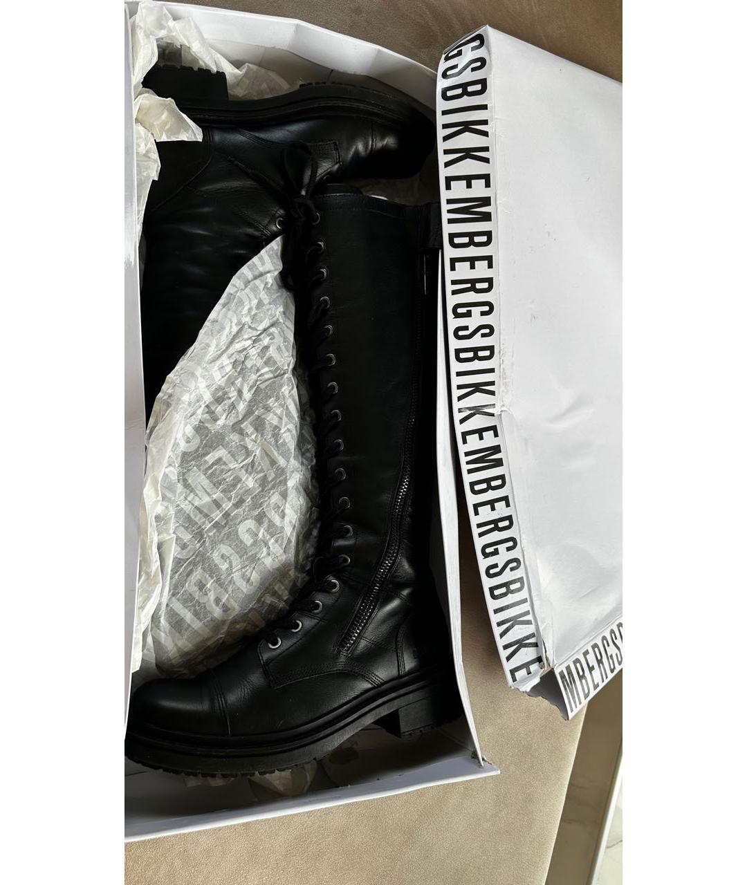 BIKKEMBERGS Черные кожаные сапоги, фото 5