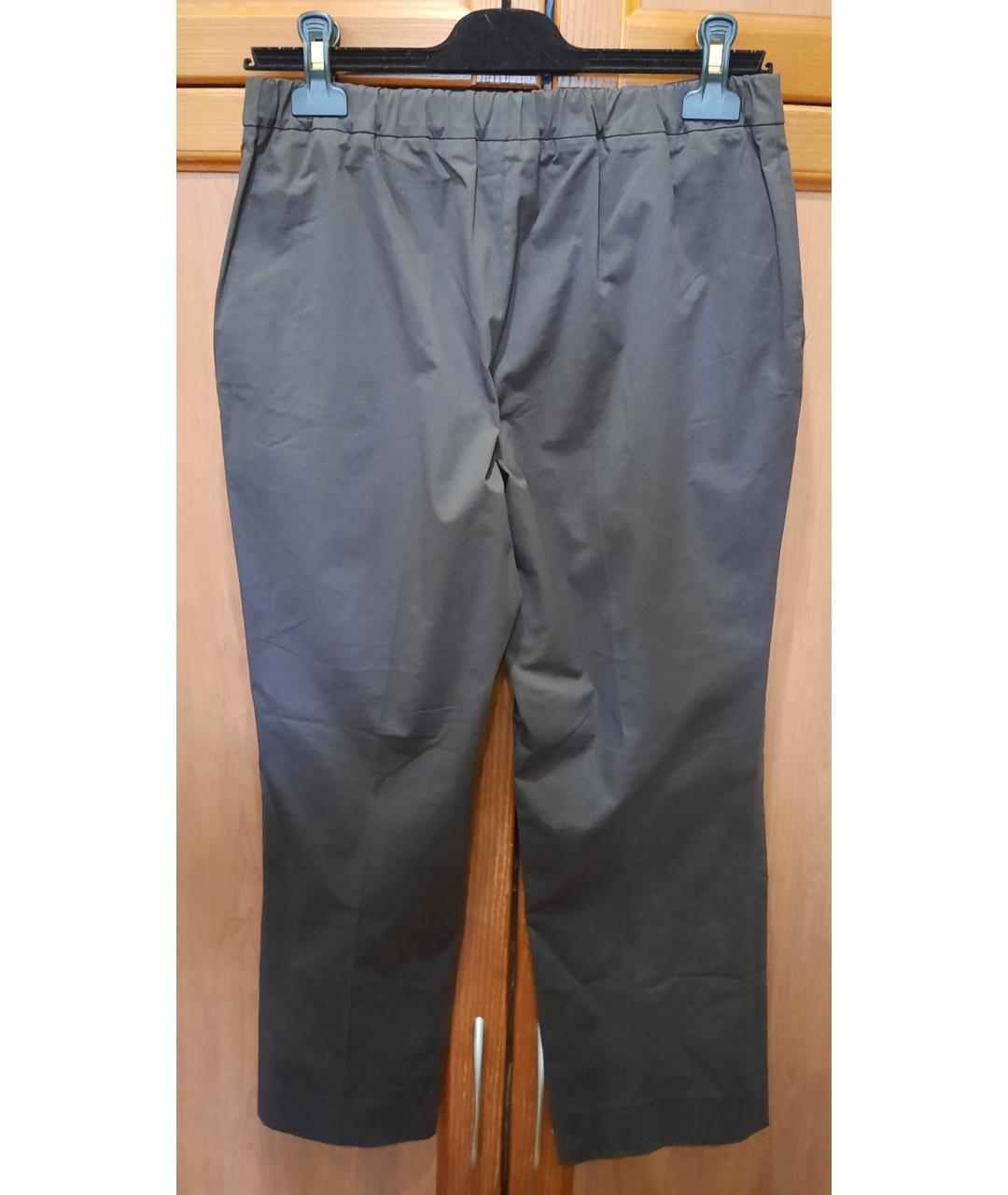 LORO PIANA Коричневые хлопко-эластановые брюки узкие, фото 2