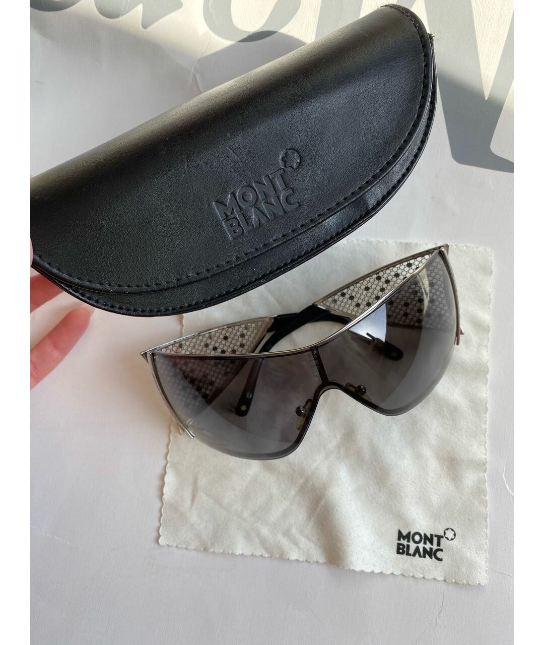 MONTBLANC Серые металлические солнцезащитные очки, фото 7