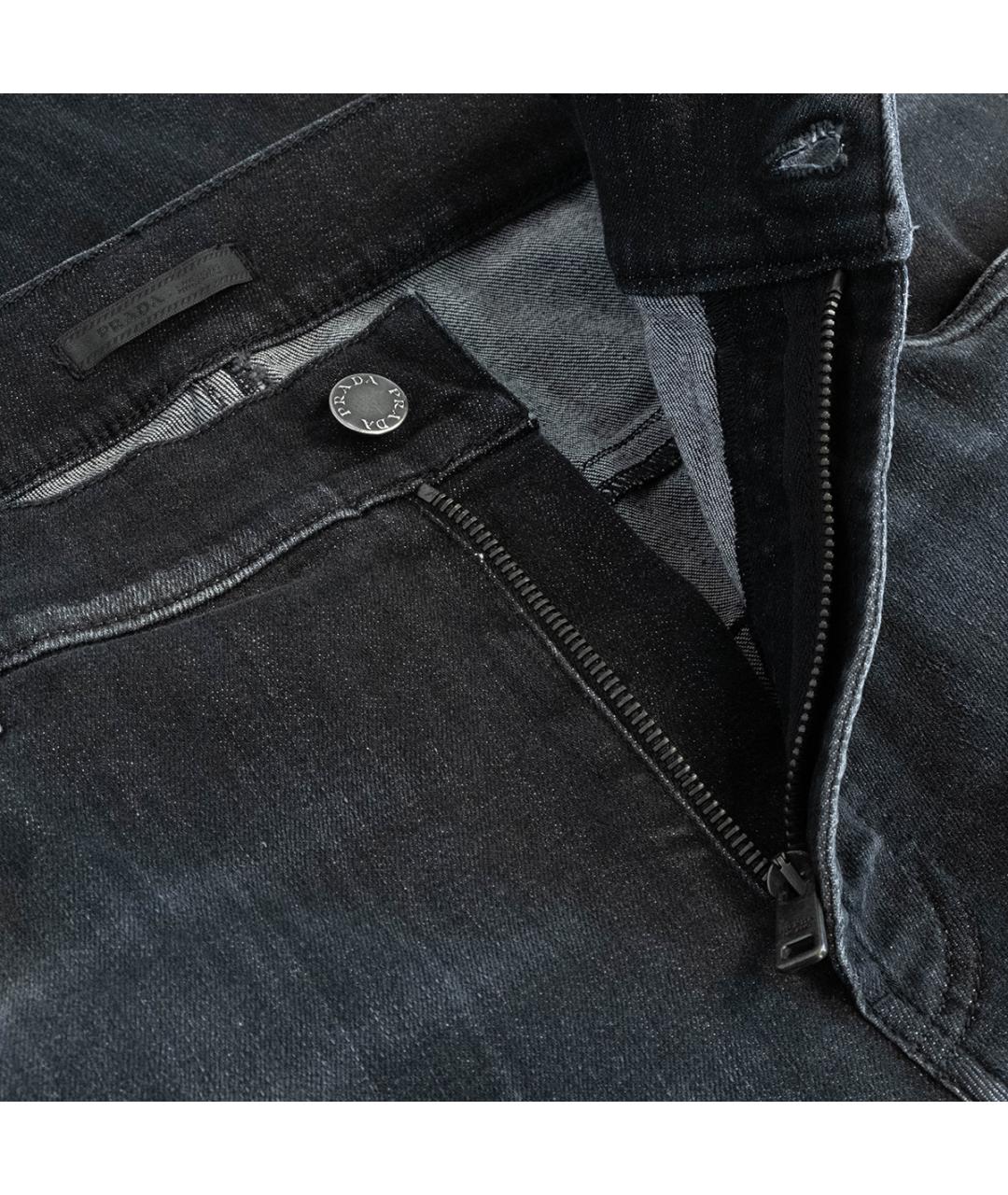 PRADA Серые хлопковые прямые джинсы, фото 4