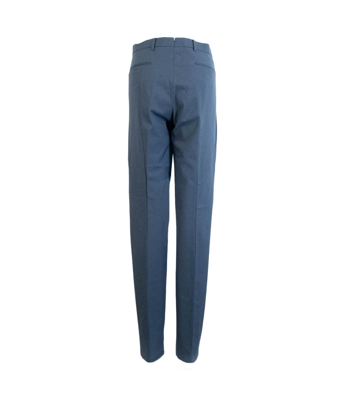 PRADA Синие полиамидовые классические брюки, фото 2