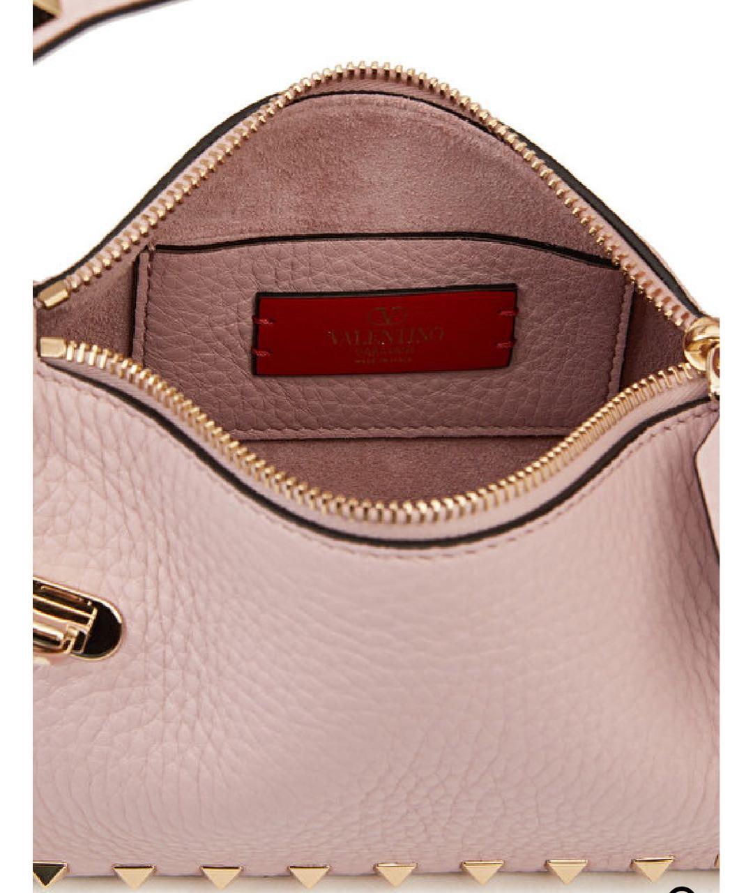 VALENTINO Розовая кожаная сумка через плечо, фото 6