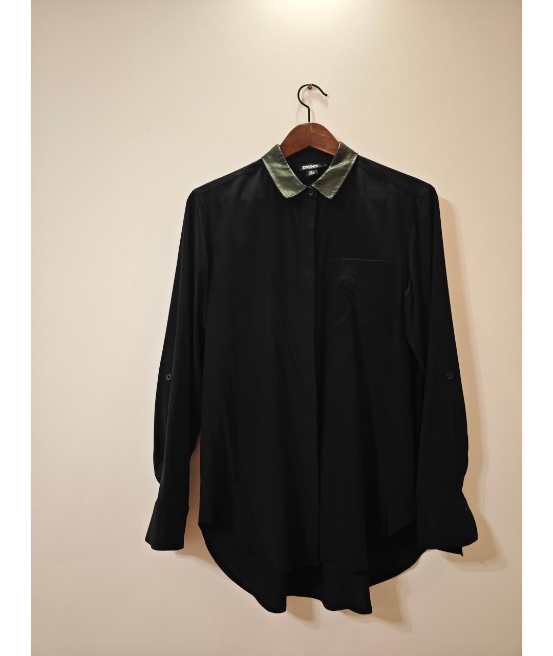DKNY Черная шелковая рубашка, фото 6