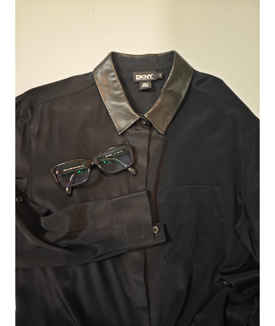 DKNY Черная шелковая рубашка, фото 3