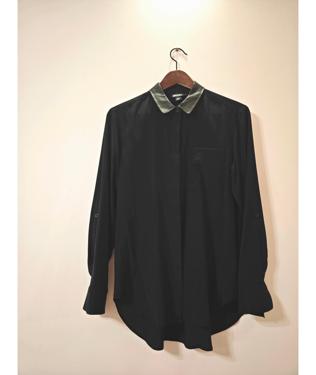 DKNY Черная шелковая рубашка, фото 7