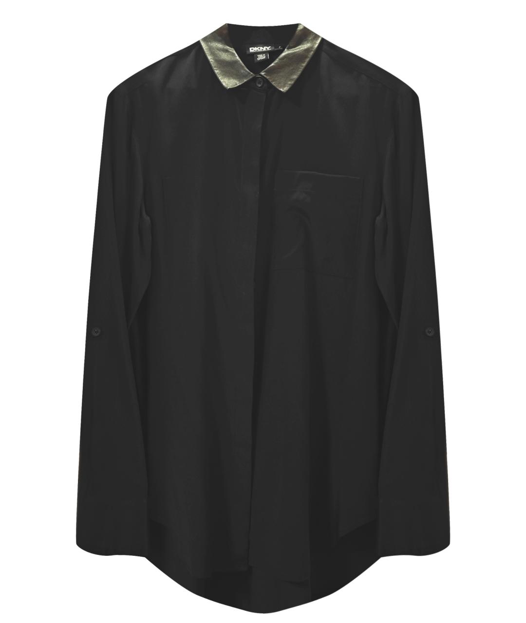 DKNY Черная шелковая рубашка, фото 1