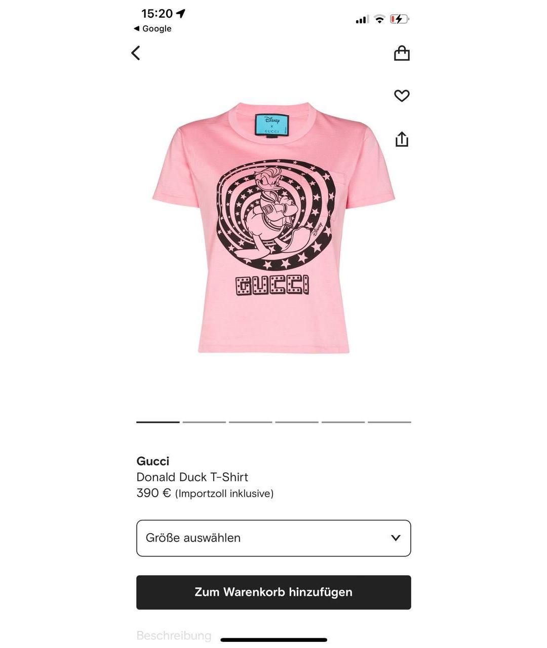 GUCCI Розовая хлопковая футболка, фото 9