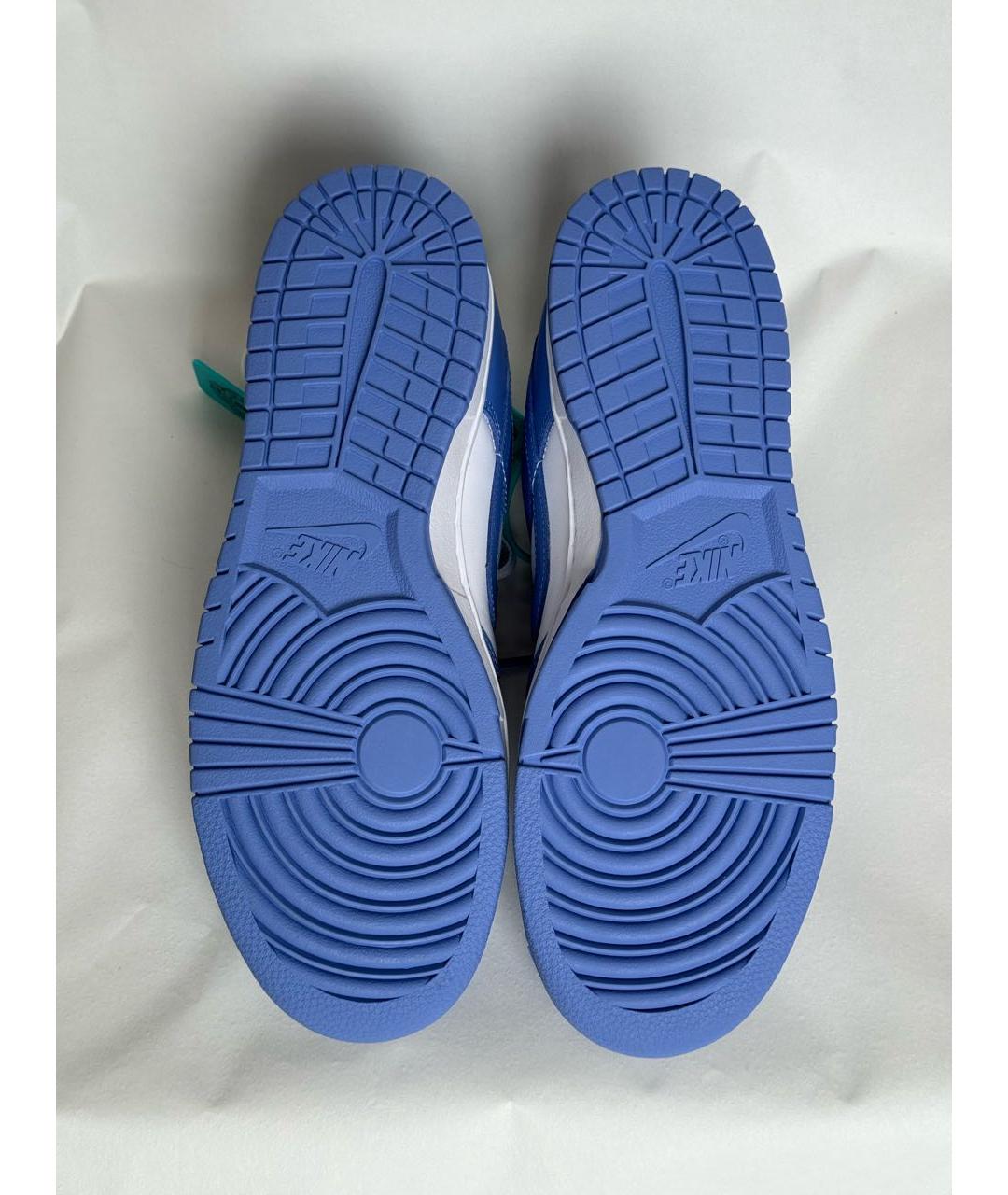NIKE Синие кожаные низкие кроссовки / кеды, фото 4