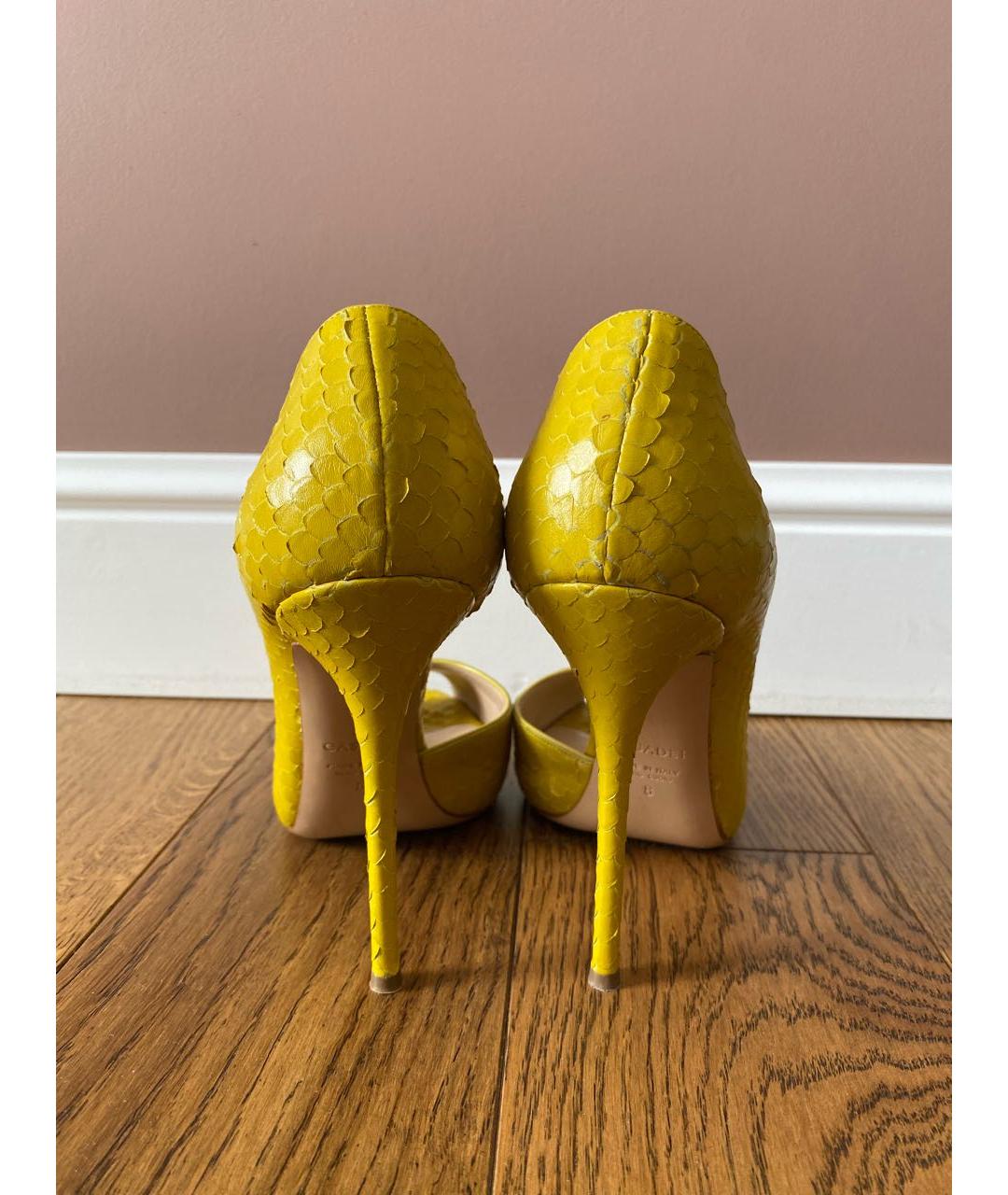 CASADEI Желтые кожаные туфли, фото 4