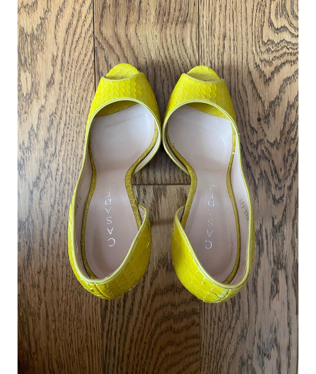 CASADEI Желтые кожаные туфли, фото 3