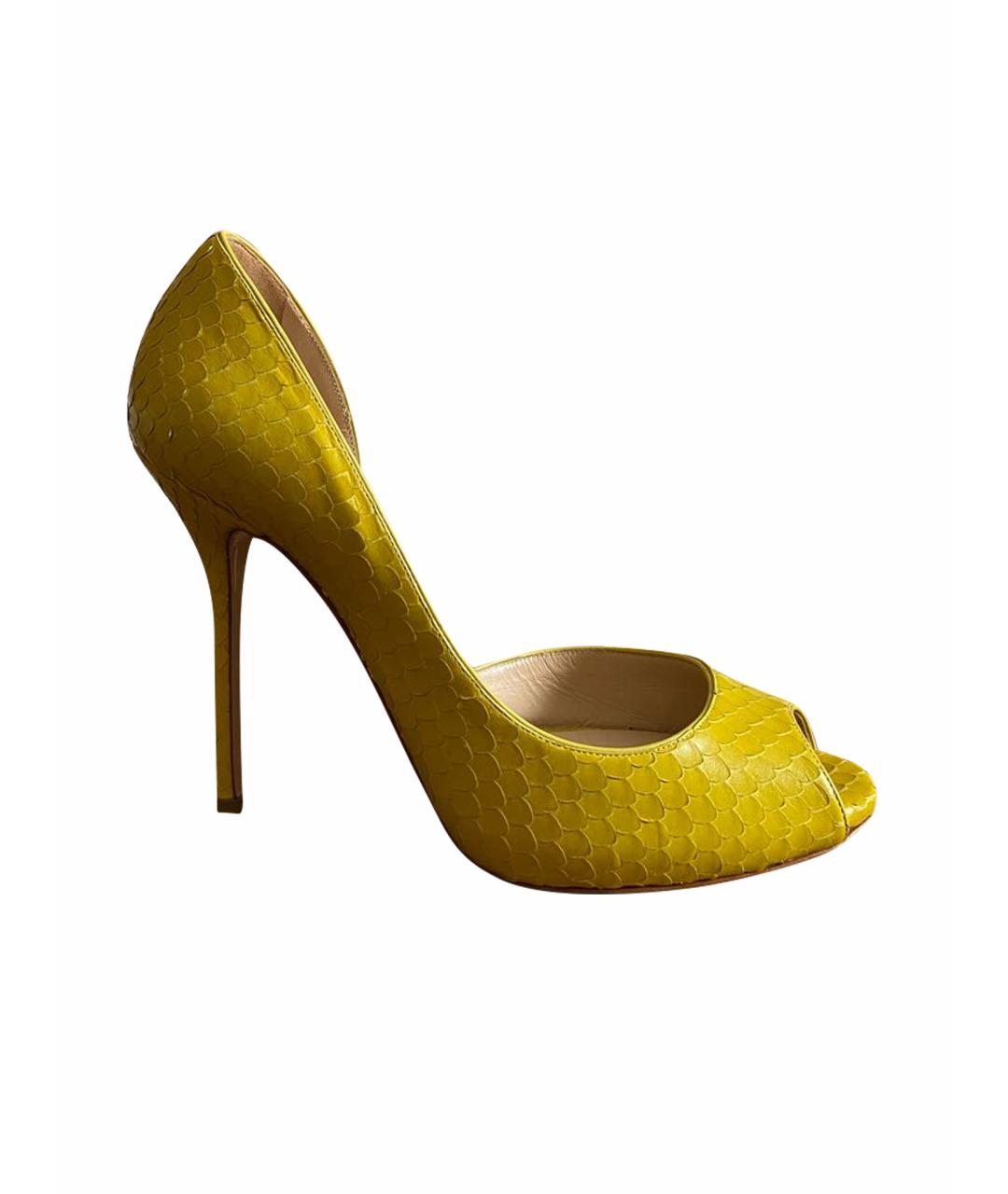 CASADEI Желтые кожаные туфли, фото 1