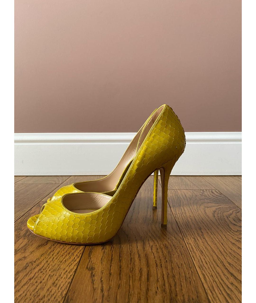 CASADEI Желтые кожаные туфли, фото 5