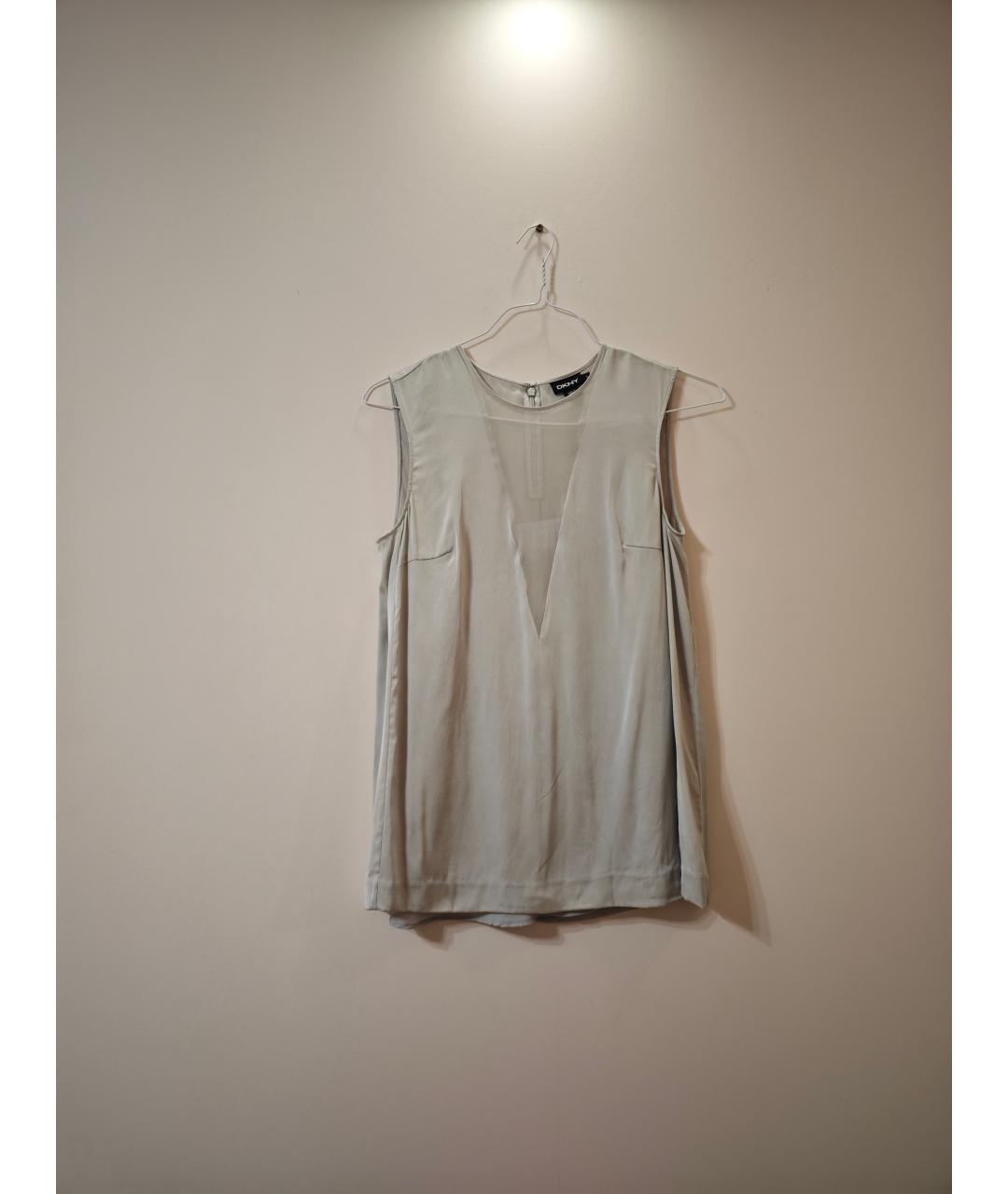 DKNY Серая шелковая блузы, фото 7