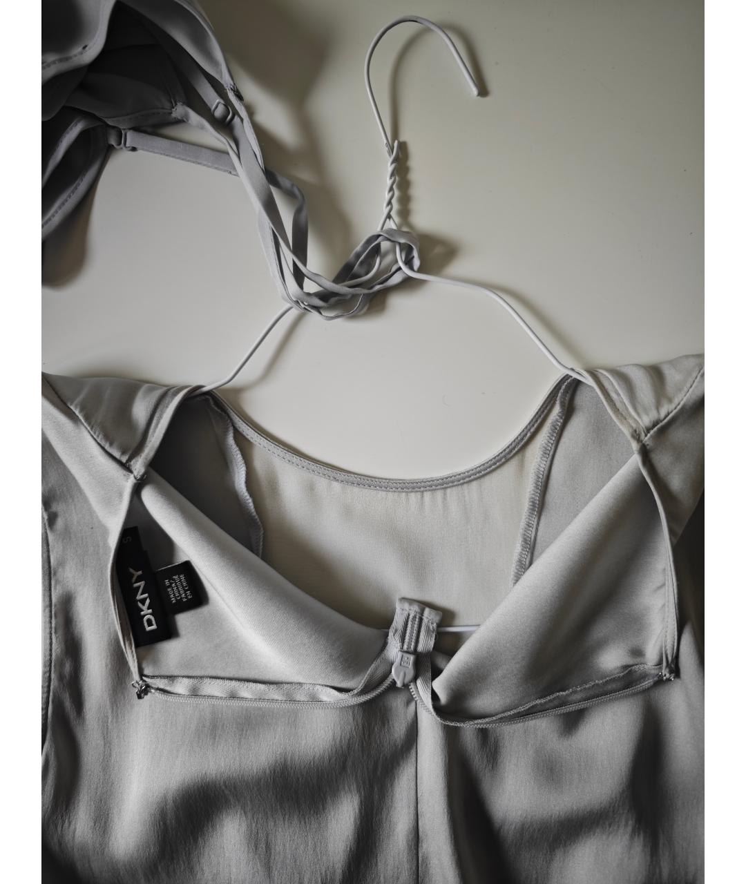 DKNY Серая шелковая блузы, фото 4