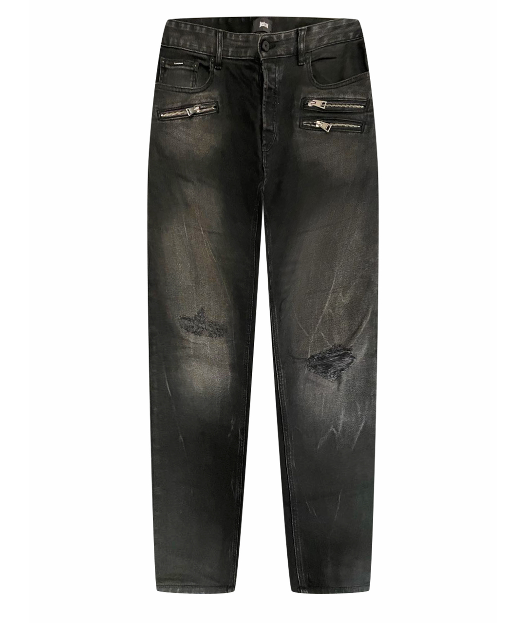 JUST CAVALLI Черные хлопко-полиэстеровые джинсы скинни, фото 1
