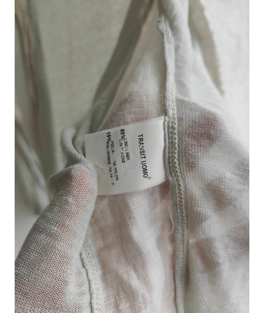 TRANSIT Бежевая льняная кэжуал рубашка, фото 8