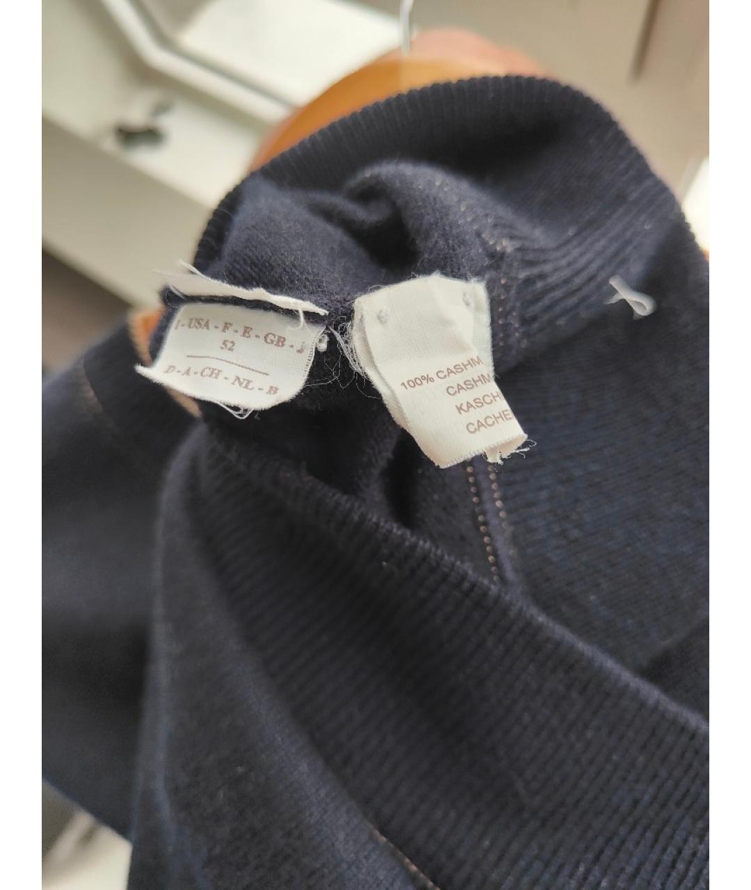 BRUNELLO CUCINELLI Темно-синий кашемировый джемпер / свитер, фото 9