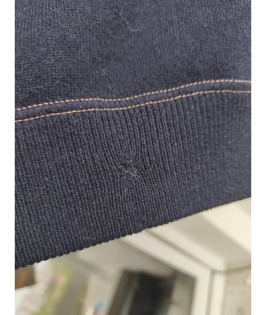 BRUNELLO CUCINELLI Темно-синий кашемировый джемпер / свитер, фото 7