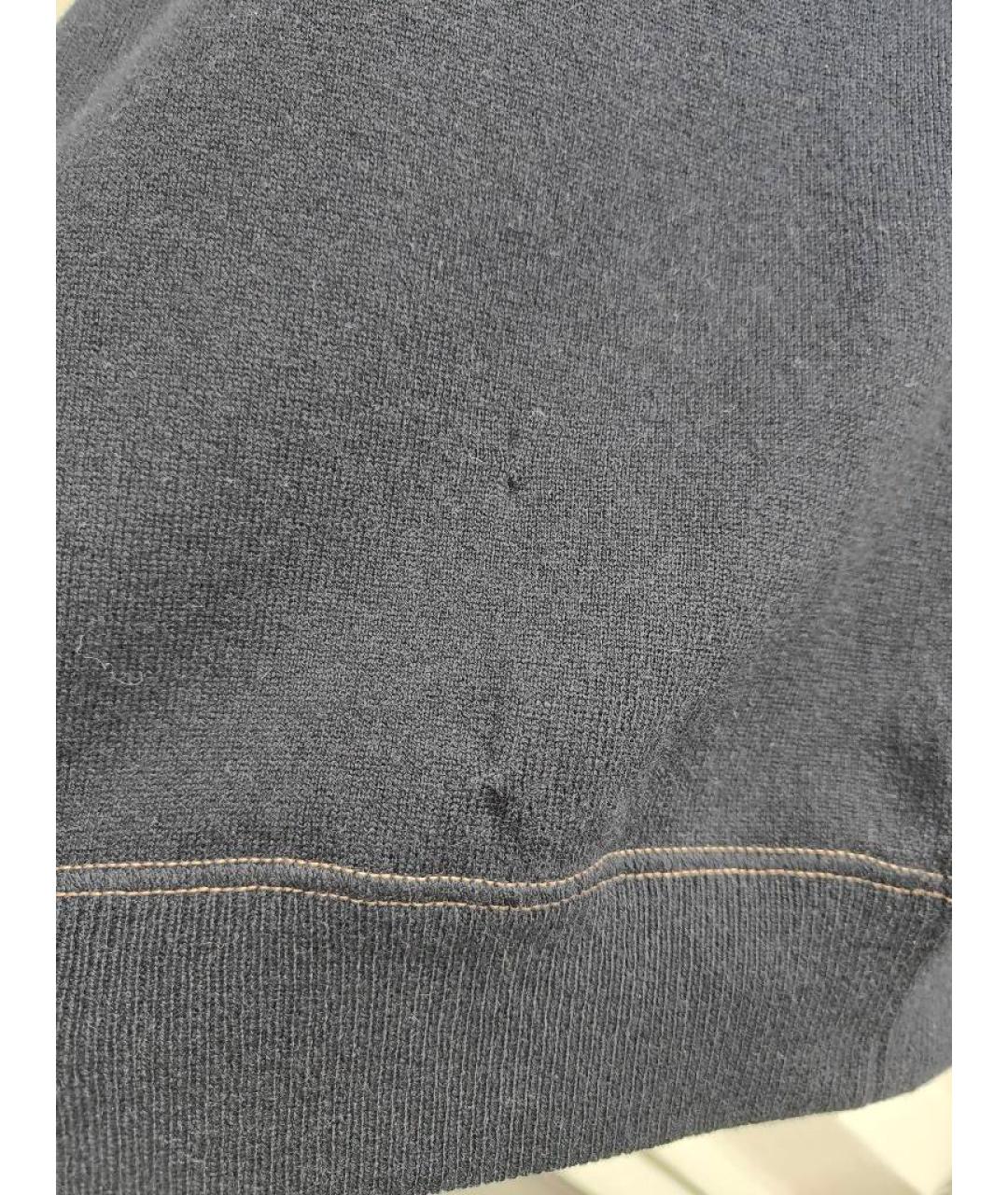 BRUNELLO CUCINELLI Темно-синий кашемировый джемпер / свитер, фото 6