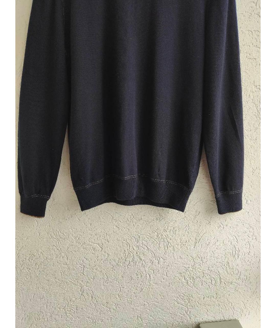 BRUNELLO CUCINELLI Темно-синий кашемировый джемпер / свитер, фото 3