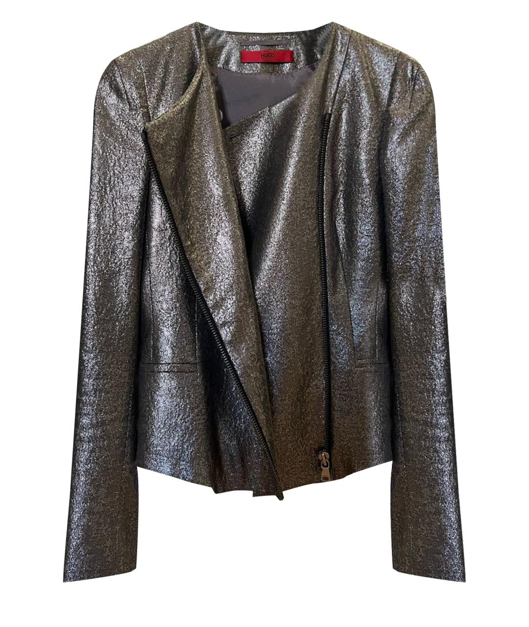 HUGO BOSS Серебрянный полиэстеровый жакет/пиджак, фото 1
